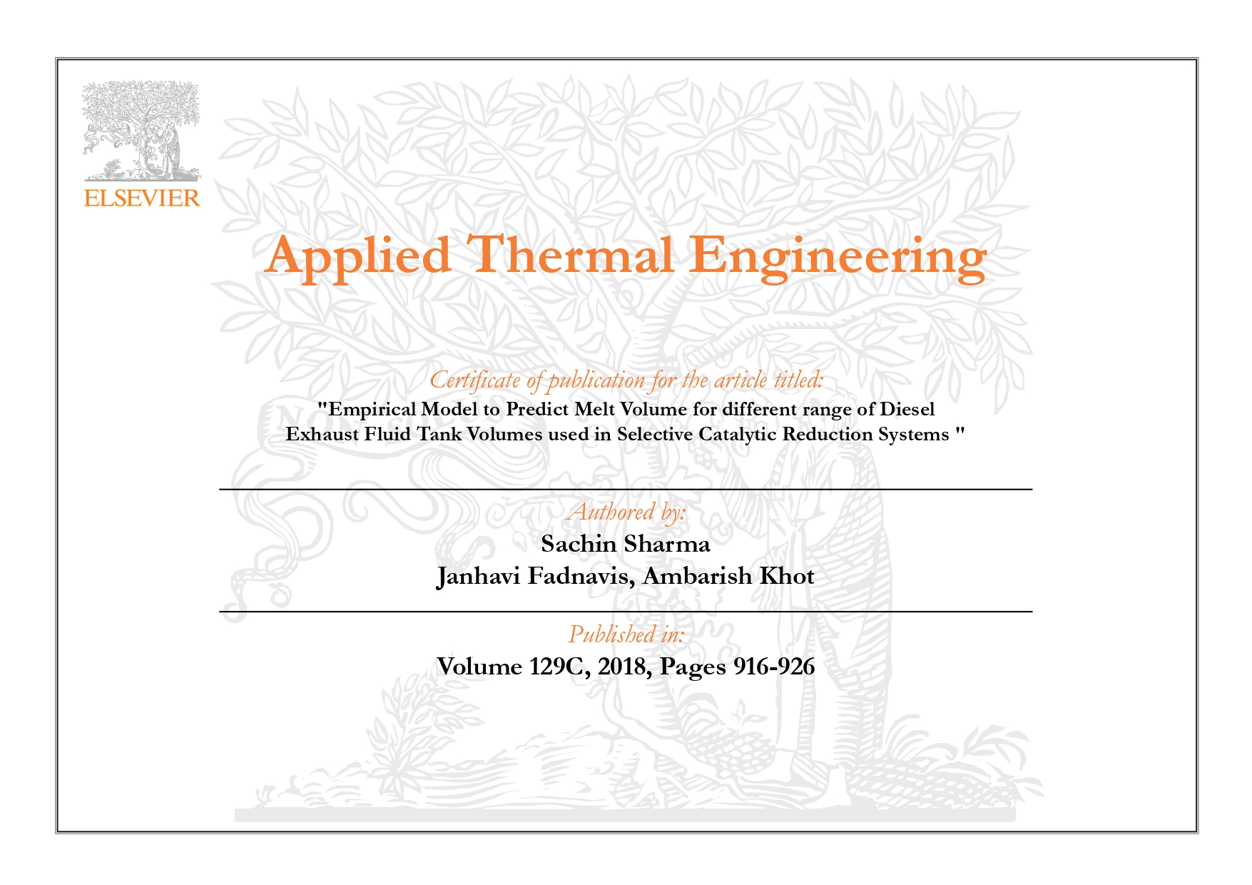 International Journal Publication