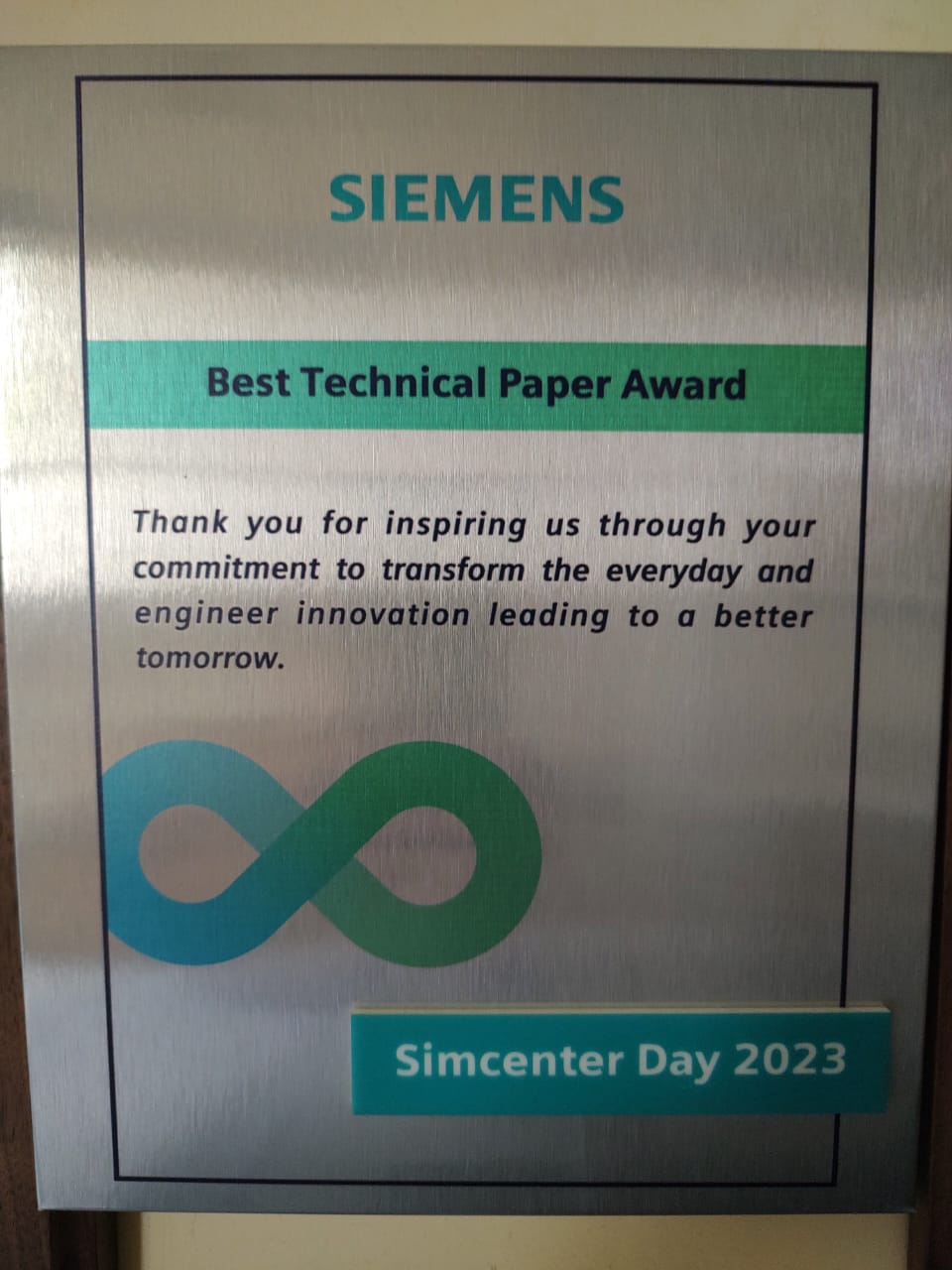 Best Technical Paper Award - Siemens
